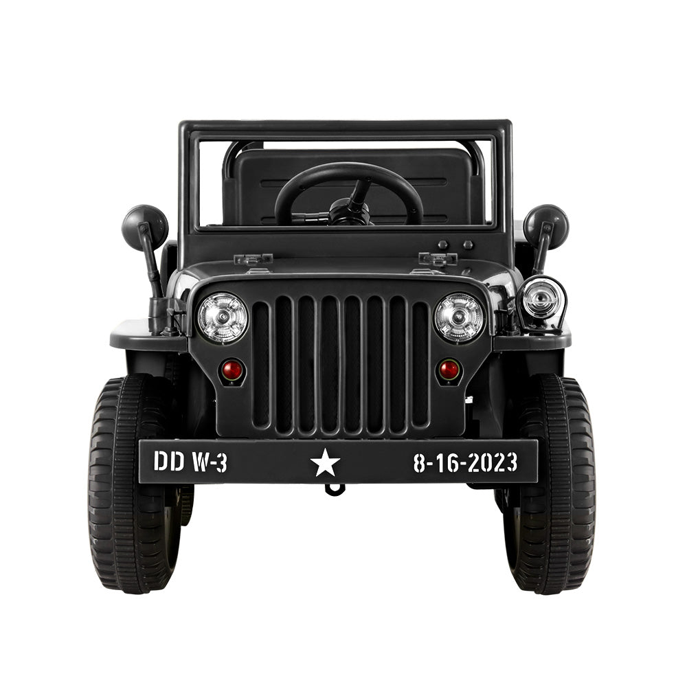 Electric Ride On Car Jeep Military - black