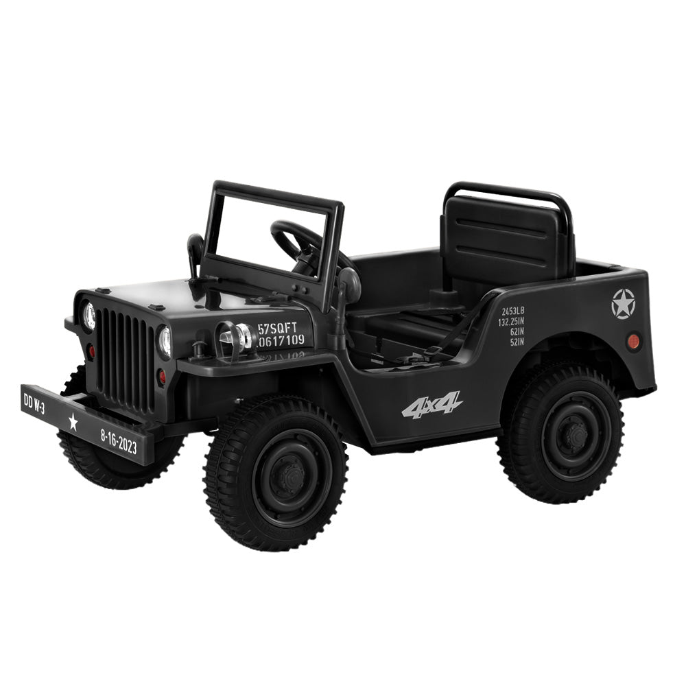 Electric Ride On Car Jeep Military - black